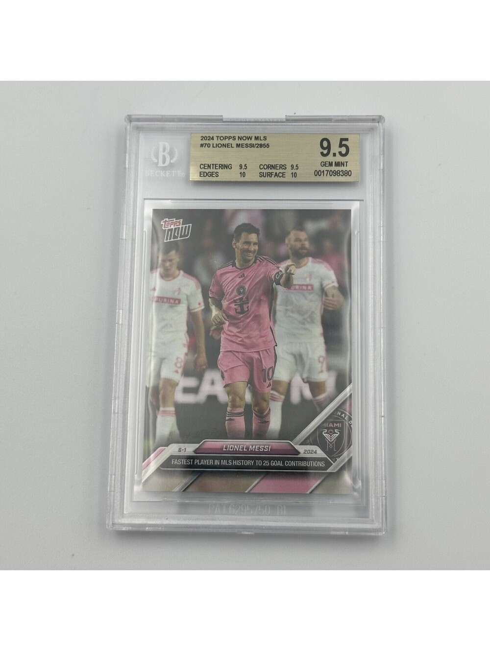 Lionel Messi 2024 Topps Now MLS #70 Gem Mint 9.5 BGS Inter Miami CF Soccer